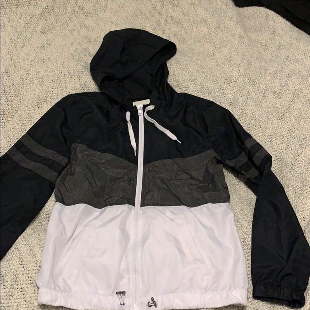 Black and white windbreaker